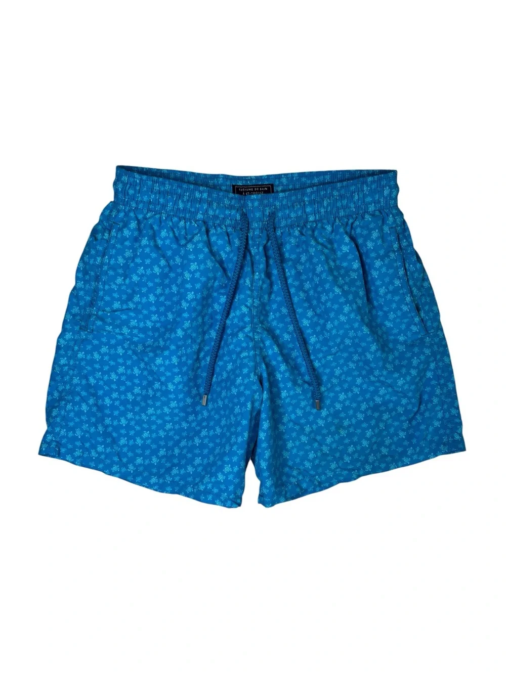 Vilebrequin Mini Turtles Moorea Swim Trunks Shorts Blue Hawaii Men's Size Large